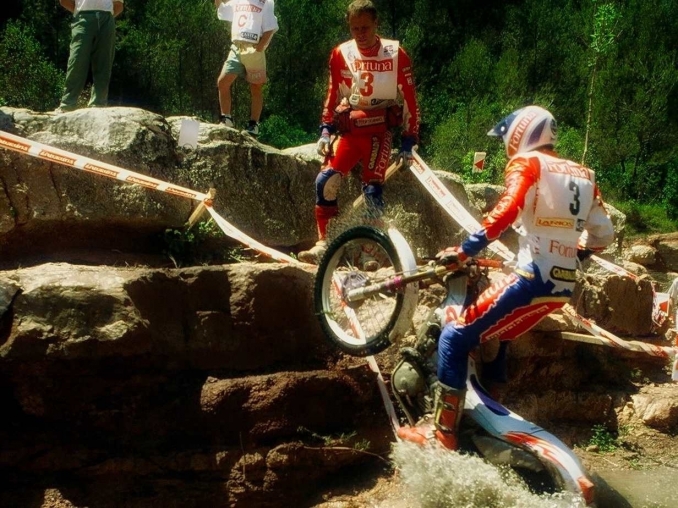 Marc Colomer después de ganar el mundial de 1996 - bonaigua - trial 